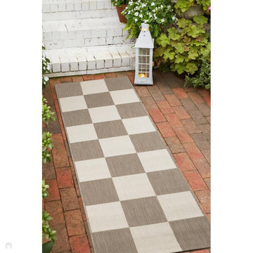 County Chequer Natural In-Outdoor Flatweave Runner-Melrose-Rug Love - The Most Loved Rug Store